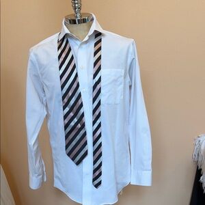 Striped Men's Tie in Black and Gray